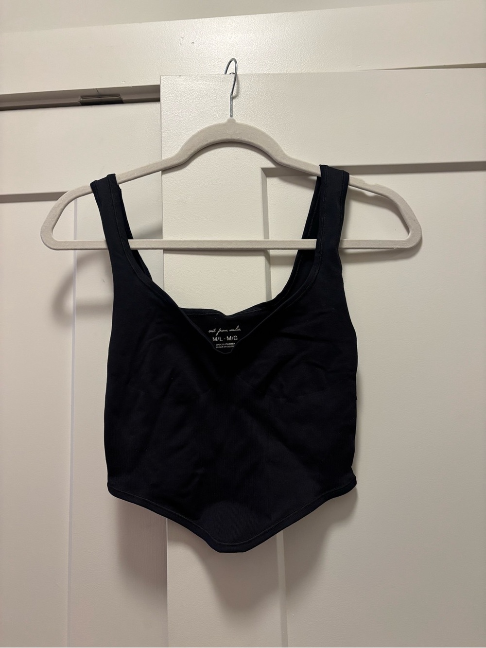 Urban Outfitters Black Ribbed Scoop Tank